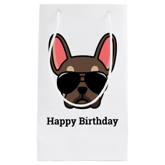 Cute Brown Tan French Bulldog Small Gift Bag Klein Cadeauzakje (Voorkant)