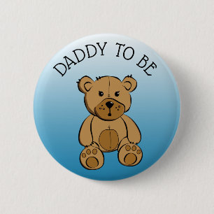 Cute Brown Teddy Bear Dad om Button te worden