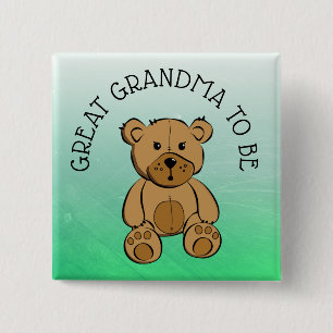 Cute Brown Teddy Bear Great GRANDMA om Button te w