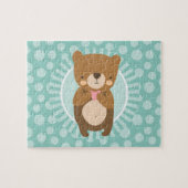 Cute Brown Teddy Bear Heart Legpuzzel (Horizontaal)