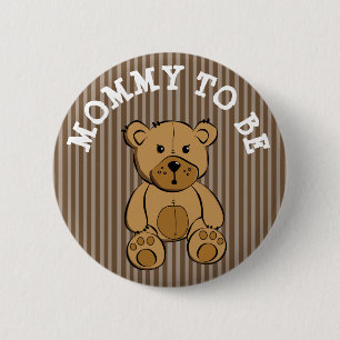 Cute Brown Teddy Bear mama om Button te worden