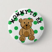Cute Brown Teddy Bear mama om Button te worden (Voorkant)