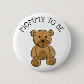 Cute Brown Teddy Bear mama om Button te worden (Voorkant)