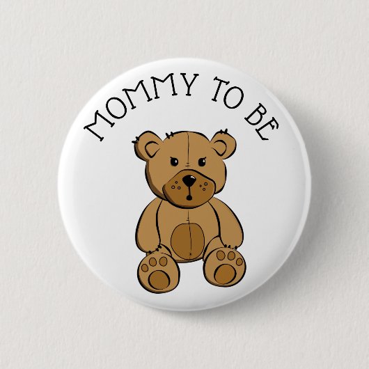 Cute Brown Teddy Bear mama om Button te worden (Voorkant)