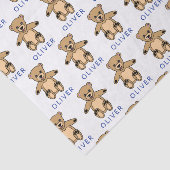 Cute Brown Teddy Bear Pattern Naam Tissuepapier (Detail)