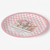 Cute Brown Teddy Bear Picnic Baby shower Papieren Bordje (Gekanteld)