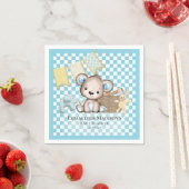 Cute Brown Teddy Bear Picnic Baby shower Servet (Insitu)