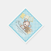 Cute Brown Teddy Bear Picnic Baby shower Servet (Hoek)