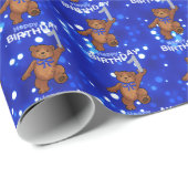 Cute Brown Teddy Bears 1e verjaardag Cadeaupapier (Rol Hoek)