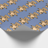 Cute Brown Teddy Bears Blue Cadeaupapier (Hoek)