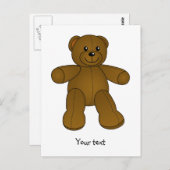 Cute brown teddy beer briefkaart (Voorkant / Achterkant)
