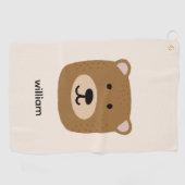 Cute brown teddy beer golfhanddoek (Horizontaal)