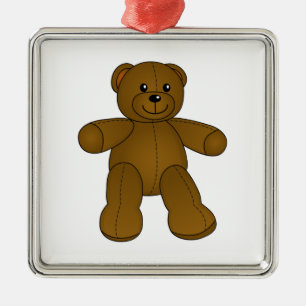 Cute brown teddy beer metalen ornament