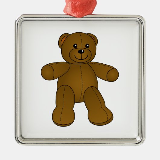Cute brown teddy beer metalen ornament (Voorkant)