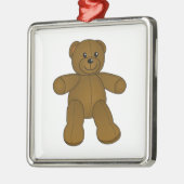 Cute brown teddy beer metalen ornament (Links)