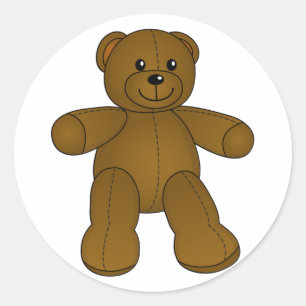 Cute brown teddy beer ronde sticker