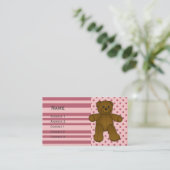 Cute brown teddy beer visitekaartje (Staand voorkant)