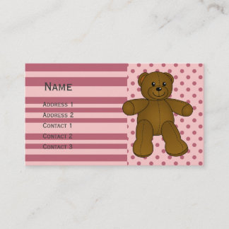 Cute brown teddy beer visitekaartje