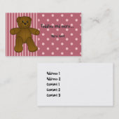 Cute brown teddy beer visitekaartje (Voorkant / Achterkant)