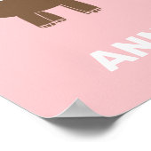 Cute Brown Triceratops dinosaur voor kinderen dino Poster (Hoek)