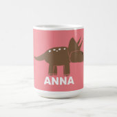 Cute Brown Triceratops dinosaur voor kinderen Koffiemok (Center)