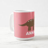 Cute Brown Triceratops dinosaur voor kinderen Koffiemok (Voorkant links)