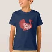 Cute Brown Turkey Shape met Text Typografie T-shirt (Voorkant)