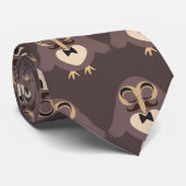 Cute Brown-uil aanpassen met Mustache-patroon Stropdas (Opgerold)