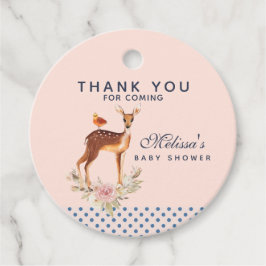 Cute Brown Waterverf Deer Rustic Baby shower Bedankjes Labels