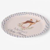Cute Brown Waterverf Deer Rustic Baby shower Papieren Bordje (Gekanteld)