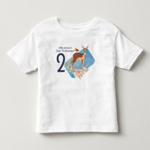 Cute Brown Waterverf Deer Rustic Birthday Kinder Shirts