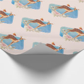 Cute Brown Waterverf Deer Rustic Elegance Cadeaupapier (Hoek)