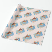 Cute Brown Waterverf Deer Rustic Elegance Cadeaupapier (Uitgerold)