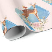 Cute Brown Waterverf Deer Rustic Elegance Cadeaupapier (Rol Hoek)