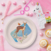 Cute Brown Waterverf Deer Rustic Elegance Papieren Bordje (Feest)