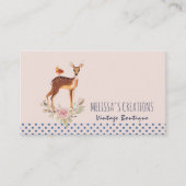 Cute Brown Waterverf Deer Rustic Elegance Visitekaartje (Voorkant)