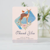 Cute Brown Waterverf Deer Rustic Hartelijk dank Bedankkaart (Staand voorkant)