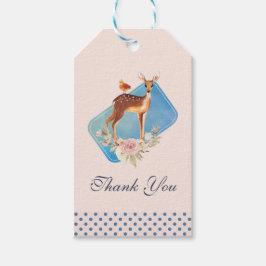 Cute Brown Waterverf Deer Rustic Hartelijk dank Cadeaulabel