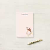 Cute Brown Waterverf Deer Rustic Post-it® Notes (Op bureau)
