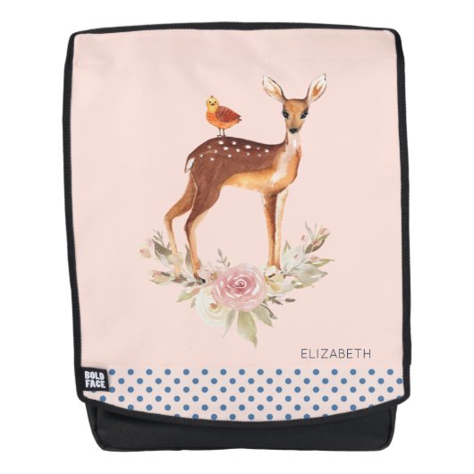 Cute Brown Waterverf Deer Rustic Rugtassen (Voorkant)