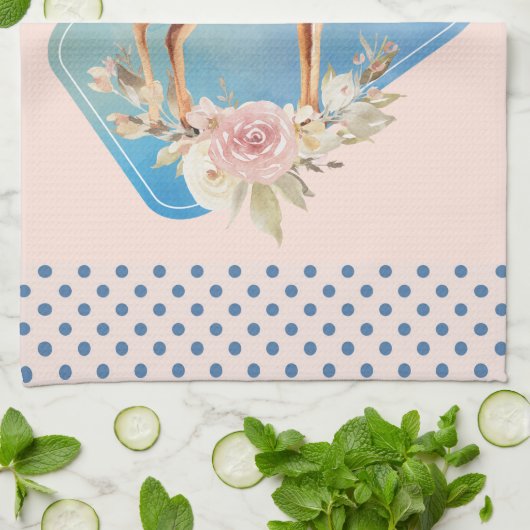 Cute Brown Waterverf Deer Rustic Theedoek (Gevouwen)