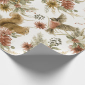 Cute Brown Waterverf Kerstlanddieren Cadeaupapier (Hoek)