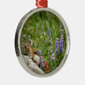 Cute Brown White Chipmunk Metalen Ornament (Rechts)