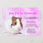 Cute Brown White Guinea Pig Custom Party Kaart (Voorkant / Achterkant)