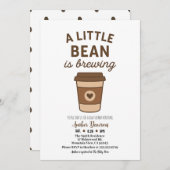 Cute Brown & White Neutral Coffee Baby Shower Anno Aankondiging (Voorkant / Achterkant)