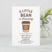 Cute Brown & White Neutral Coffee Bean Baby Shower Aankondiging (Staand voorkant)