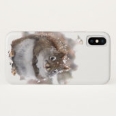 Cute Brown White Squirrel Animal iPhone X Hoesje (Achterkant (horizontaal))