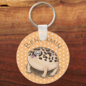 Cute brown woestijn rain frog cartoon illustration sleutelhanger (Voorkant)