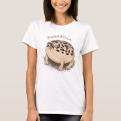 Cute brown woestijn rain frog cartoon illustration t-shirt (Voorkant)