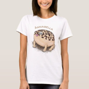 Cute brown woestijn rain frog cartoon illustration t-shirt